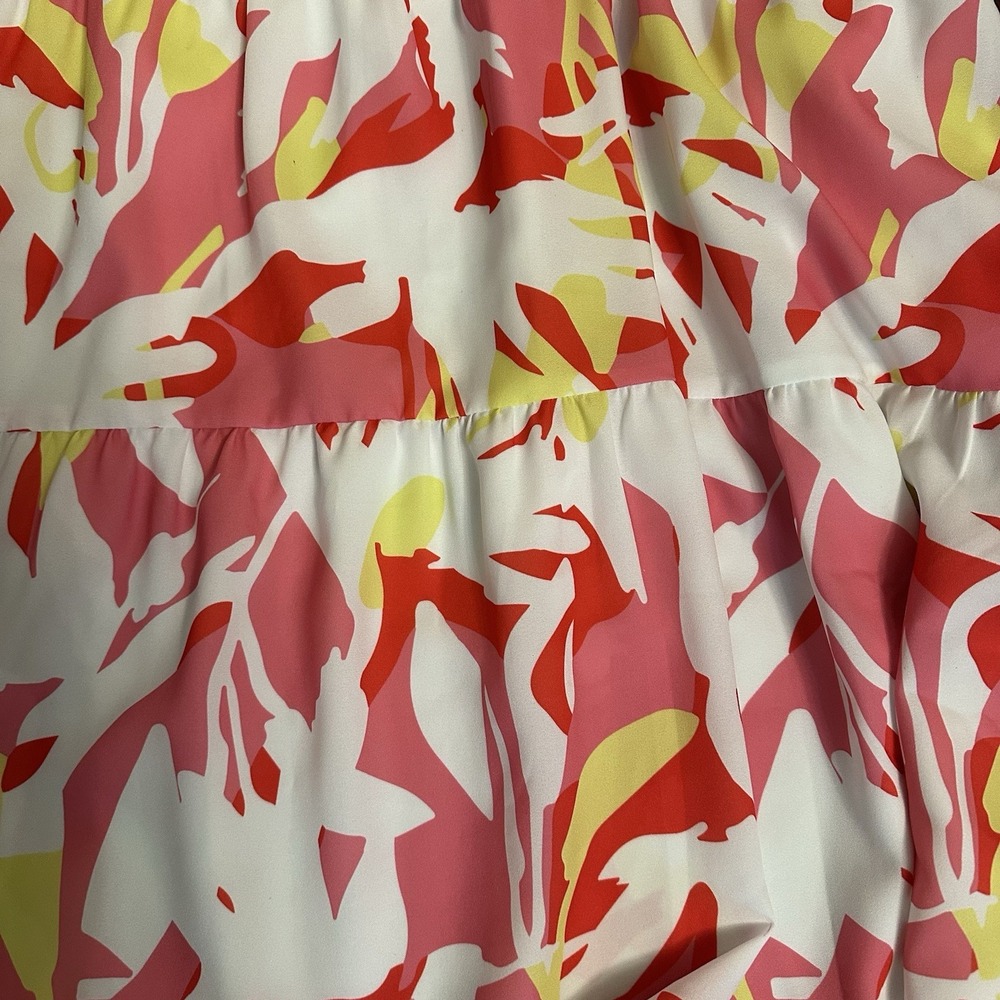 CROSBY by Mollie Burch - Adorable Multicolor Ruffled Flock Midi Dress Size Small - Picture 2 of 7